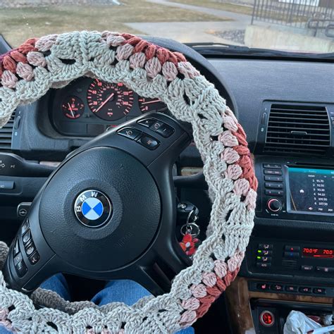 Flower Power Crochet Steering Wheel Cover Pattern