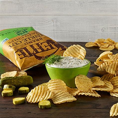 Kettle Brand Potato Chips Krinkle Cut Dill Pickle Kettle Chips Oz