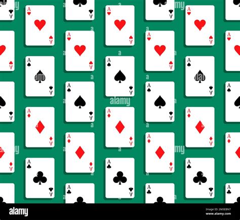 Seamless Pattern Aces Playing Cards Hi Res Stock Photography And Images