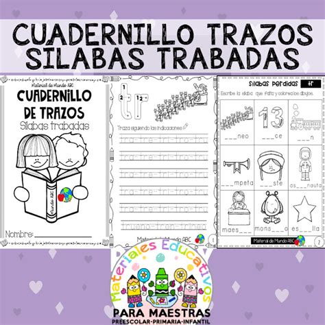 Cuaderno Trazos Para Sílabas Trabadas Mundo Inicial