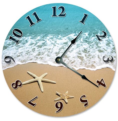 Starfish At Shoreline Clock Large 105 Inch Clock Novelty Etsy