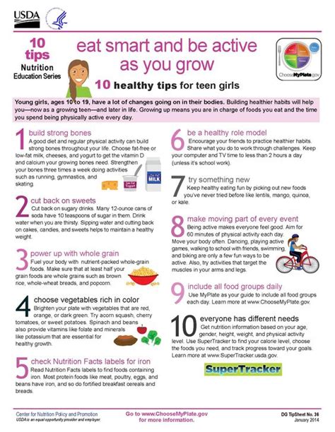 NEW 10 Tips On Teen Girls Health Eat Smart Be Active As You Grow