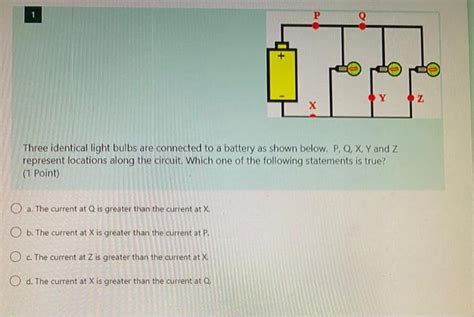 Solved Y Z Three Identical Light Bulbs Are Connected To A Chegg