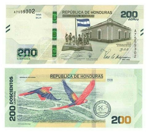 2021 Honduras 200 Lempiras Hondureño Billete nuevo UNC Etsy España