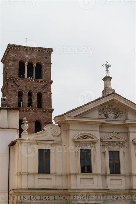 Rome Italy Tiber Island Isola Tibertina View Of Basilica Of St