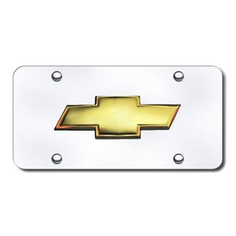 Autogold® Chvoemc 3d Oem Chevy Logo On Chrome License Plate