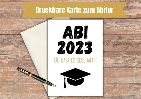 Karte Abitur 2023 Glückwunschkarte Abi Karte zur bestandenen Etsy de