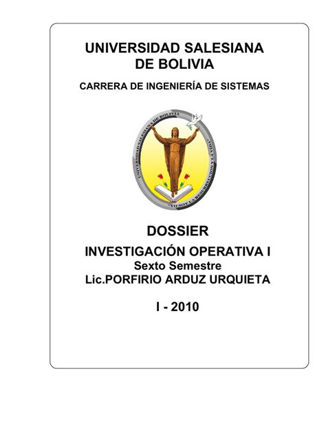 Universidad Salesiana De Bolivia Dossier