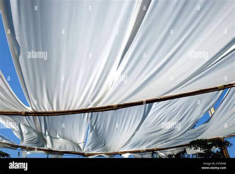 White White Fabric Texture Wind Blowing Background Texture Of Flying