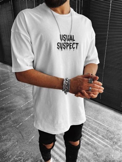 Мужская Хлопковая Белая Футболка Оверсайз с Принтом Микки Маусом на ...