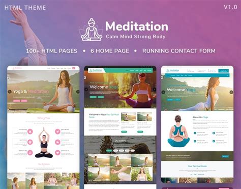 Meditasyon Yoga Fitness Ve Meditasyon Mobil Duyarl Bootstrap Html