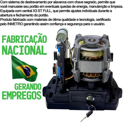 Motor Portão Correr Automatizador 1 4 CV Deslizante DZ 450kg 440W 220V