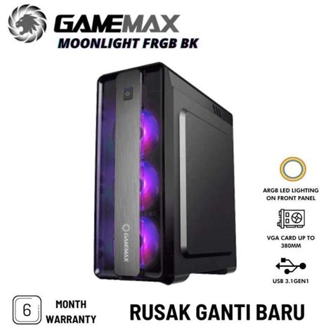 Jual Gamemax Gaming Pc Case Mid Tower Moonlight Frgb Black White