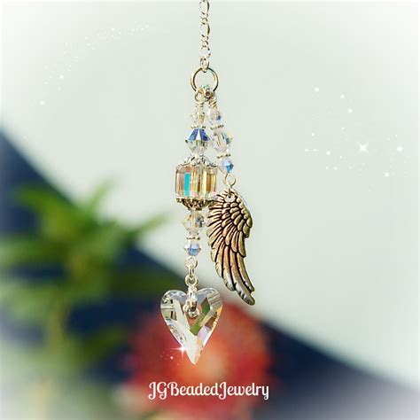 Angel Wing Heart Swarovski Crystal Suncatcher Jgbeads