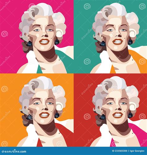 Marilyn Monroe Colored Vector Illustration Pop Art Style Andy Warhol