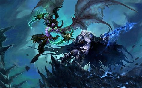 1366x768px Free Download Hd Wallpaper Rpg Arthas Illidan Stormrage