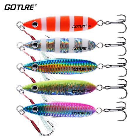 Goture 40g 60g Metal Spoon Fishing Lure Wobblers Vertical Lead Jigs