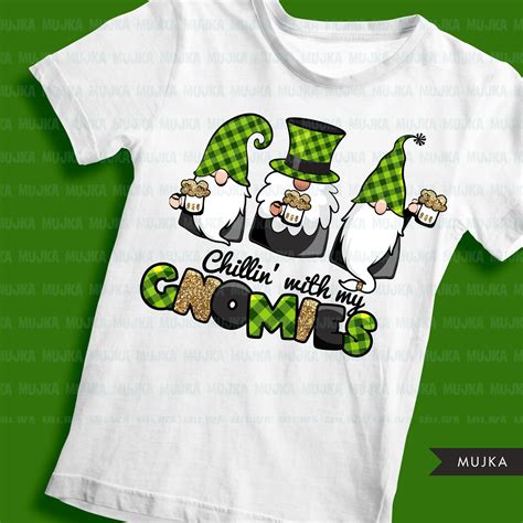 St Patricks Day Gnome Sublimation Designs Png Shirt Design Chillin