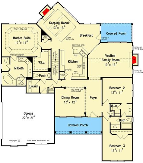 Cozy House Plan With Fieldstone Exterior And Angled Keeping Room 710244btz Architectural