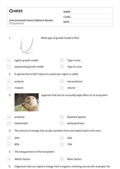 50 Environmental Science Worksheets For 8th Grade On Quizizz Free