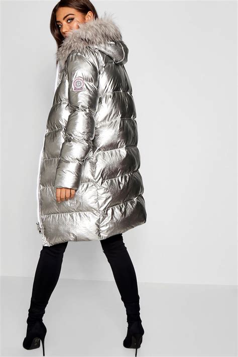 Metallic Longline Puffer Jacket Boohoo Fall Fashion 2016 Autumn