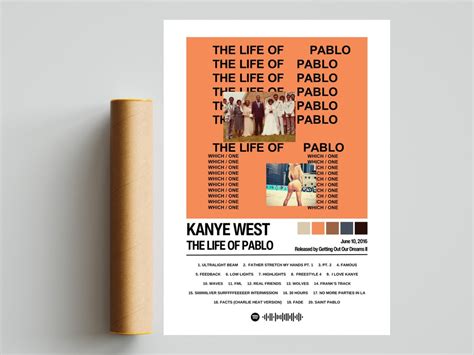 Kanye West Poster The Life Of Pablo Poster Album Art Album Cover