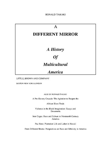 A Different Mirror: Understanding Multicultural America - Studocu