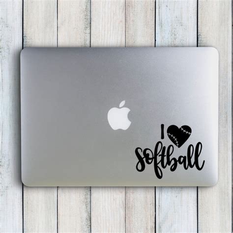 I Love Softball Decal Softball Decal Softball Sticker Laptop Decal