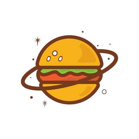 Premium Vector Burger Planet Vector Logo Design