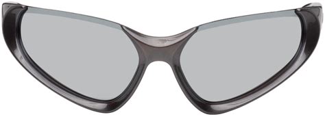 Silver Wraparound Sunglasses By Balenciaga On Sale