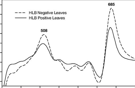 Average Visible Reflectance First Derivative Spectra Of Hlb Positive