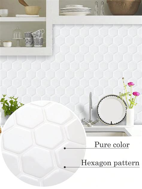 Pcs Waterproof Hexagon Pattern D Textured Wall Panels Diy Tiles