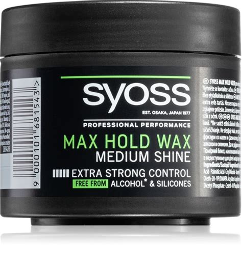 Syoss Max Hold Styling Wax With Extra Strong Fixation Notino Co Uk