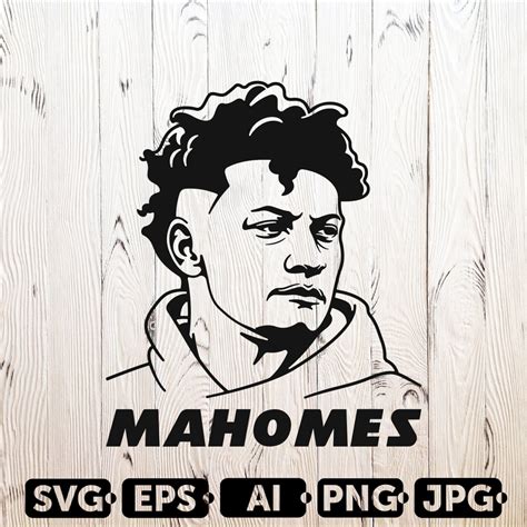 Patrick Mahomes Svg Cutting Files Kc Chiefs Vector Clipart Etsy