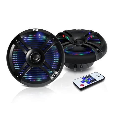 New Pair PLMRX68LEB 6.5 Marine waterproof Stereo Speakers W-LED Lights ...