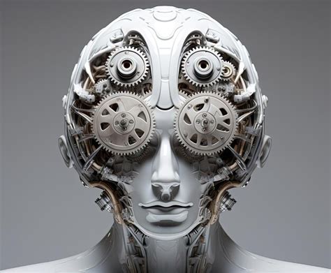 Premium AI Image Grey Human Head With Gears Inside Of It Ed Figures