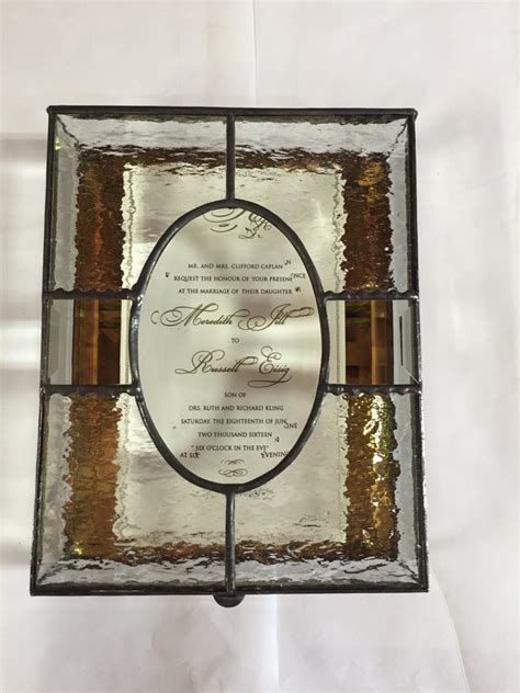 Stained Glass Wedding Invitation Keepsake Box With Beveled Etsy