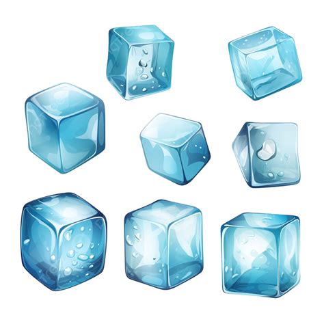 Simple Frozen Ice Cubes Set Illustration Cube Water Ice Png