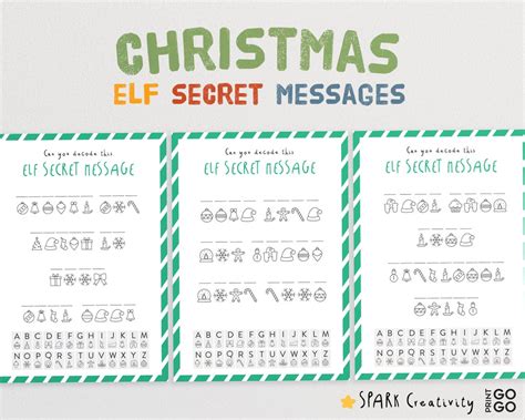 Coded Secret Elf Messages Bundle Christmas Secret Message Etsy