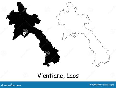 Vientiane Laos Detailed Country Map With Location Pin On Capital City