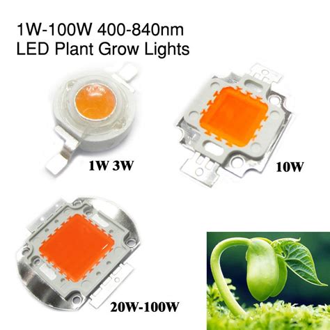 LED Grow Light Chip Epistar Full Spectrum 380 840nm 1W 3W 10W 30W 50W