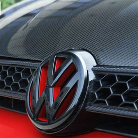 Golf Mk6 Gloss Blackred Front Grill Badge Emblem For Vw Etsy