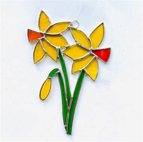 Stained Glass Bunch Of Daffodil Suncatcher Ha Folksy