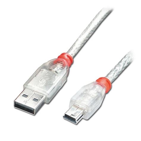 Lindy Usb 20 Clear Type A To Mini B Cable 2m Gear4music