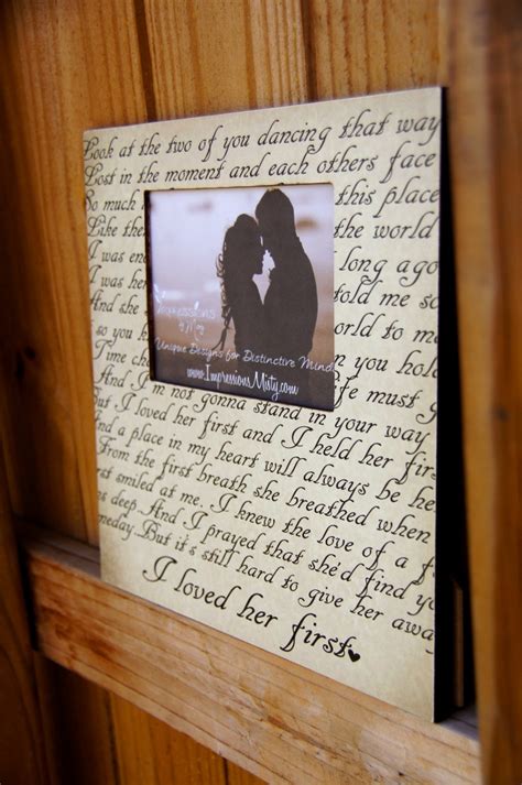 Any Song Lyrics Picture Frame Personalized T Custom