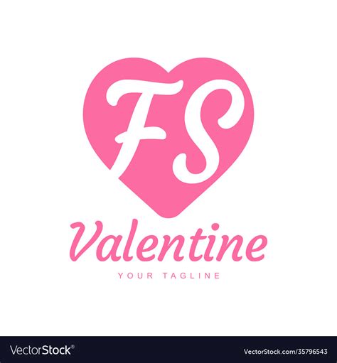 Fs letter logo design with heart icons love Vector Image