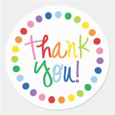 Rainbow Thank You Sticker