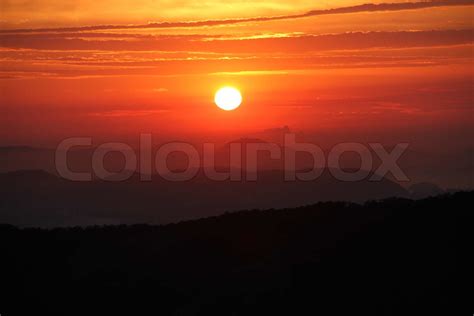 Nascer Do Sol Na Serra De SP Stock Image Colourbox