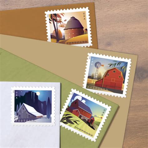 Usps Barns Postcard Forever Postage Stamps