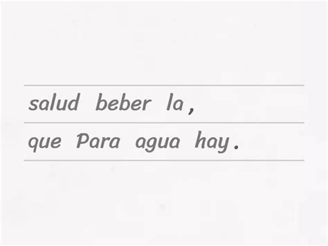 Reorganiza Las Palabras Para Formular Una Frase Correcta Reordenar